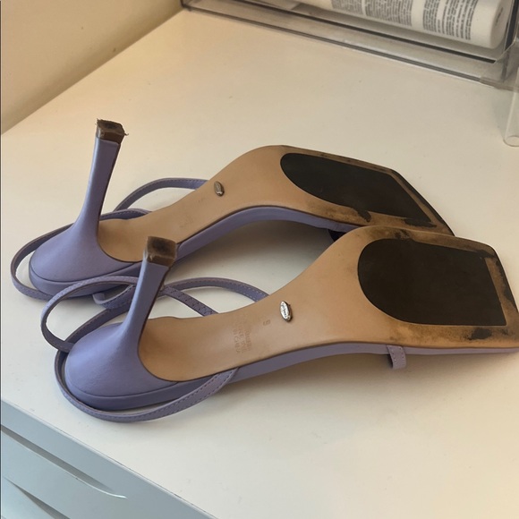 Tony Bianco Lavender Square Toe Strappy Heels | Size 8 | Minimal Sandals - Picture 10 of 17